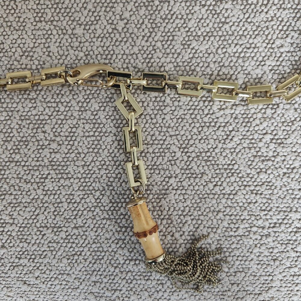 Talbots Gold-tone Square Link Belt - Picture 2 of 4